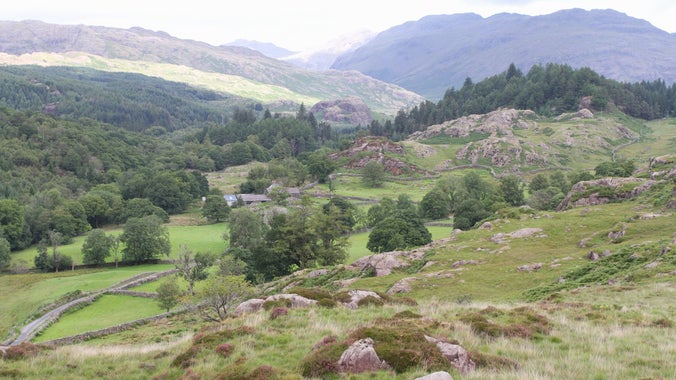 A view down towards Troutal farm and the Duddon Valley